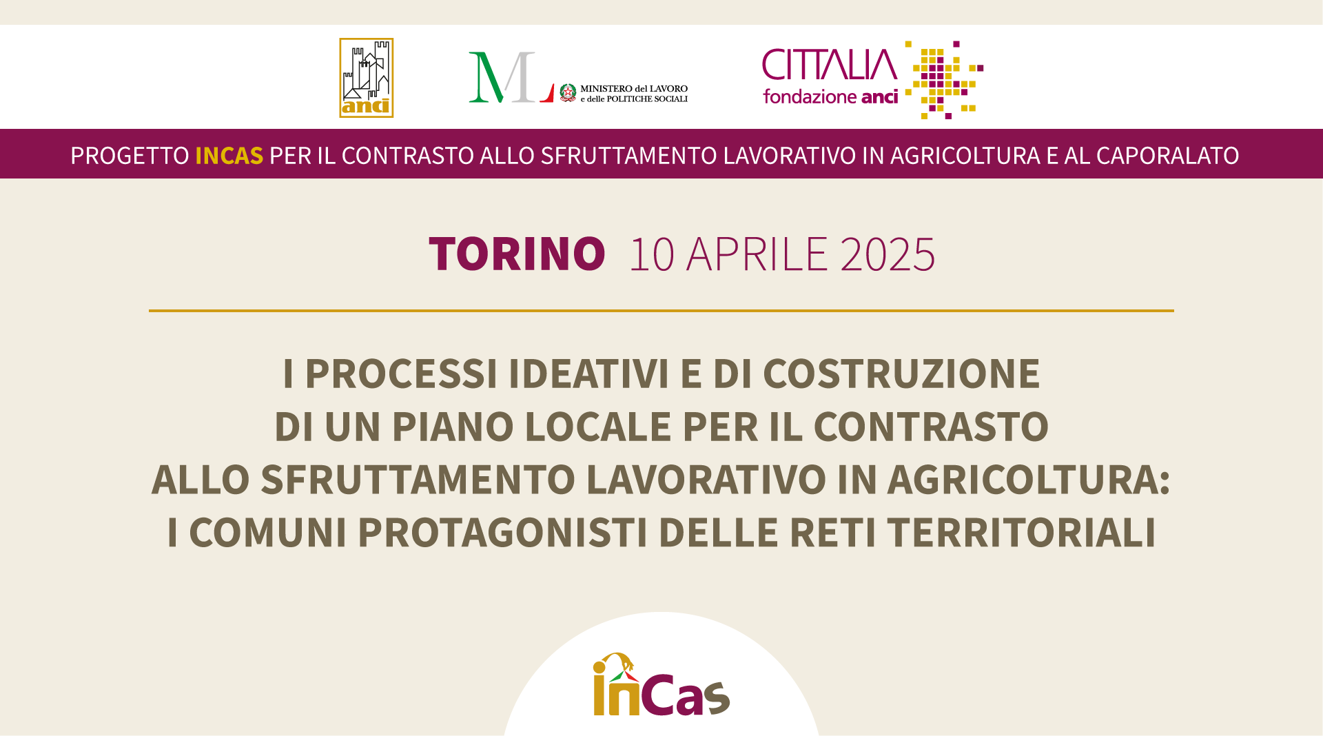 Contrasto sfruttamento lavoro agricolo e caporalato, oggi tappa a Torino del workshop Incas